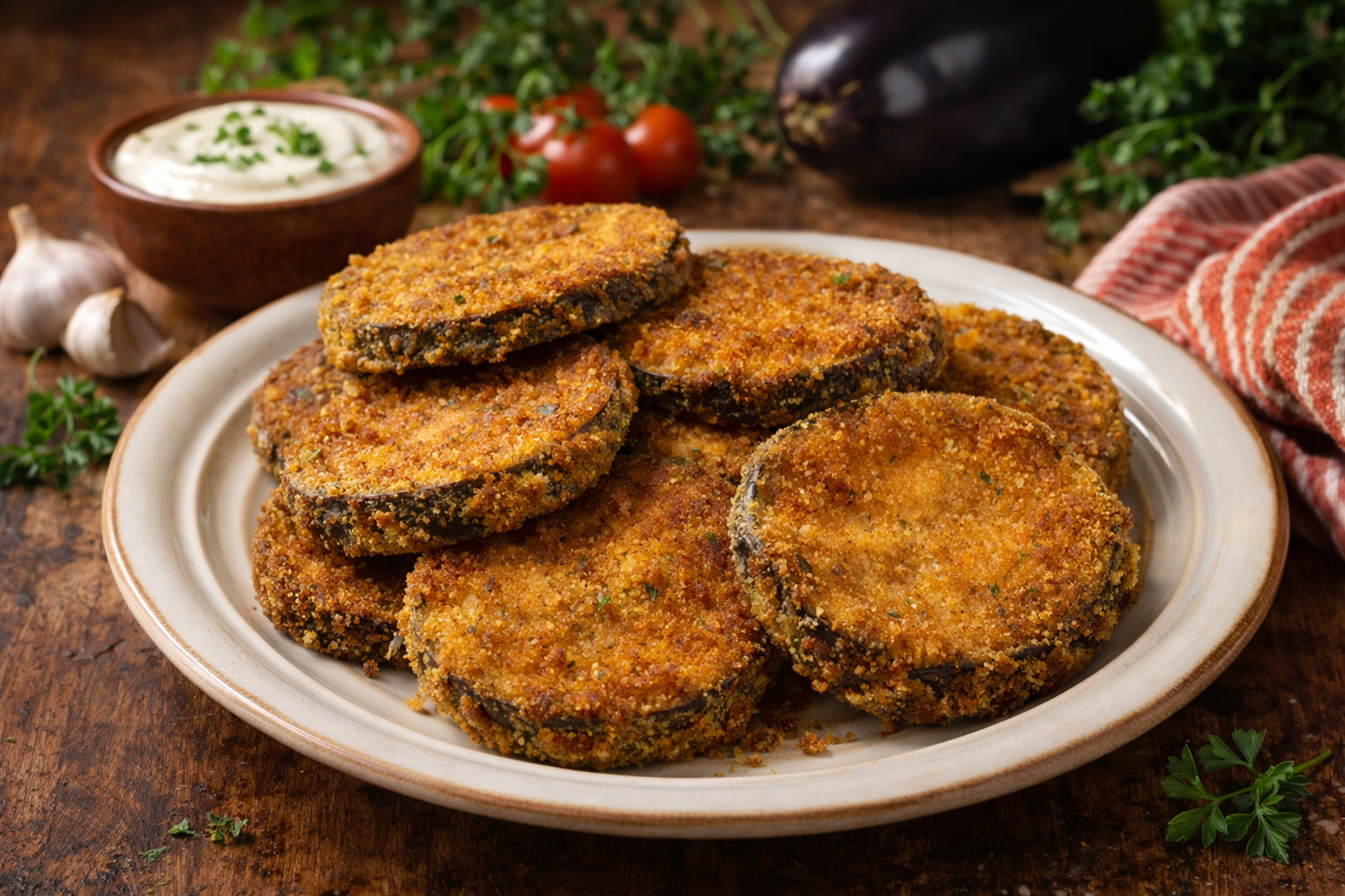 Breaded Pan Fried Eggplant